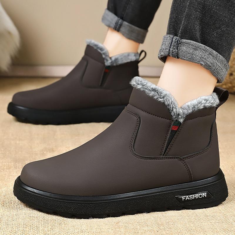 Schuhe Herren Winter Schneestiefel Fleece verdickt vielseitige Baumwollschuhe kältefest und warm Herrenstiefel große Größe wasserdichte Baumwollstiefel