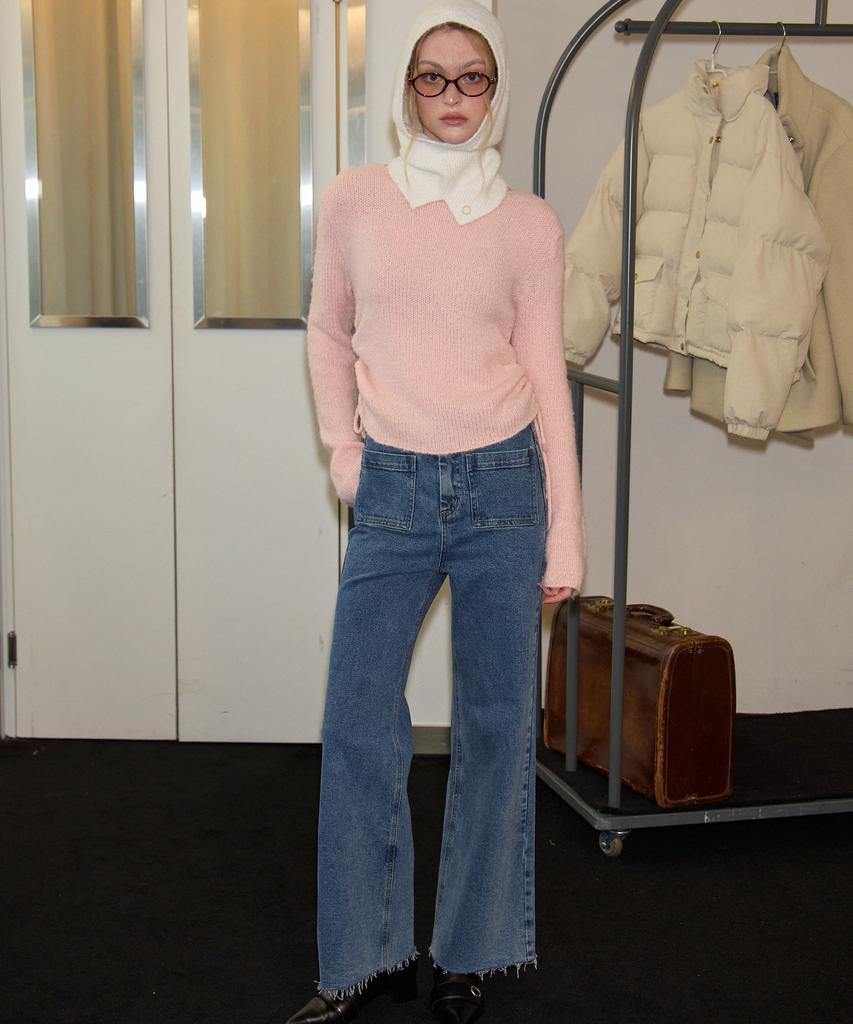SALON DE YOHN Ribbon Shirring Knit_ Pink