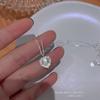 Liebes Halskette Damen Sommer Hohes Designgefühl Nische Weißes Herz Schlüsselbein Kette Studentenparty Schmuck