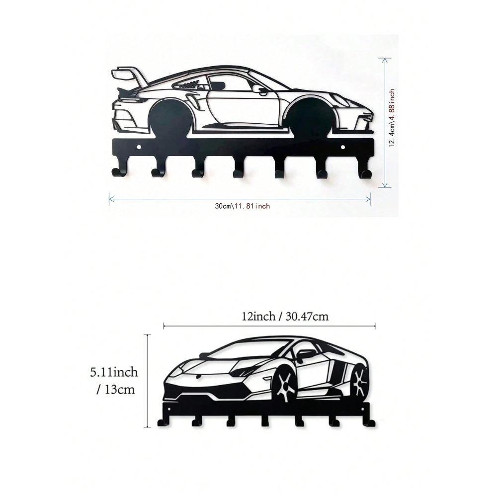 Metal Racing Car Key Holder Wall Decor Storage Rack