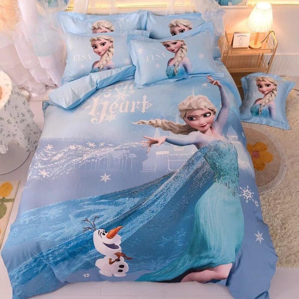 Cartoon IJs Sneeuw Koningin Motief, Microvezel Beddengoed Sets, Kinder Dekbedovertrek voor Tieners volwassenen Dekbedovertrek prinses Motief