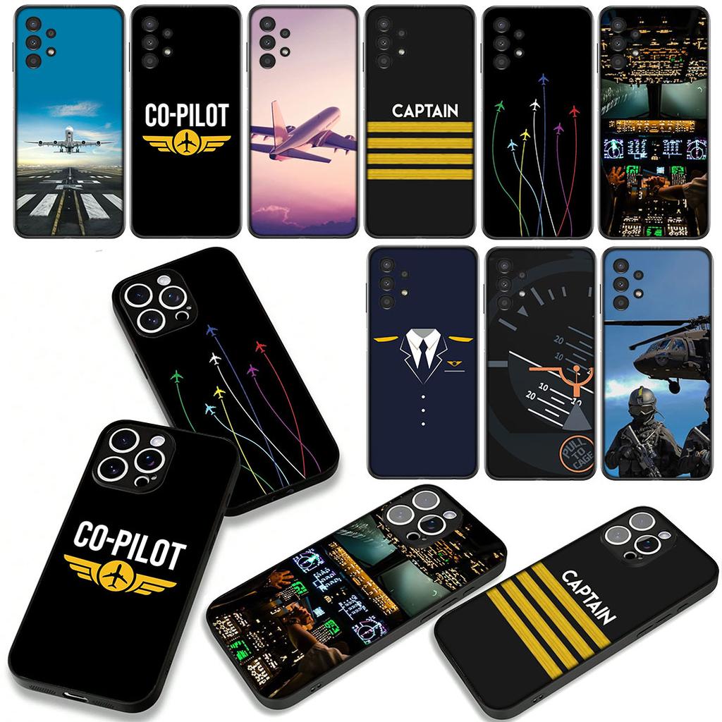 Aircraft Airplane Pilot Epaulette Case for Samsung Galaxy A07 A13 A12 A14 A23 A42 A50 A51 A52 A53 A70 A71 A72 A04 Note 20 9 8 10