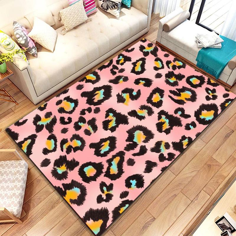 Leopard Print Printed Texture Fur Carpet For Living Room Panther Wild Tiger Lion Area Large Rug Non Slip Bathmat Home Decor Mat