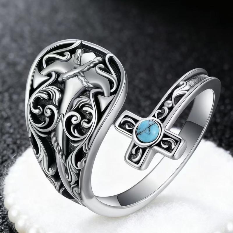 Elegant Finger Rings Party Accessories Geometric Crosses Weddings Rings Zinc Alloy Texture for Fashion Casual Looks