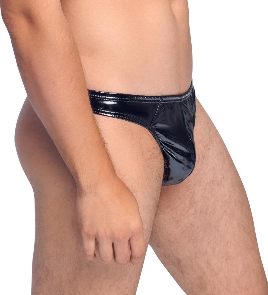 Black Level - Men's Black Glossy Thong L