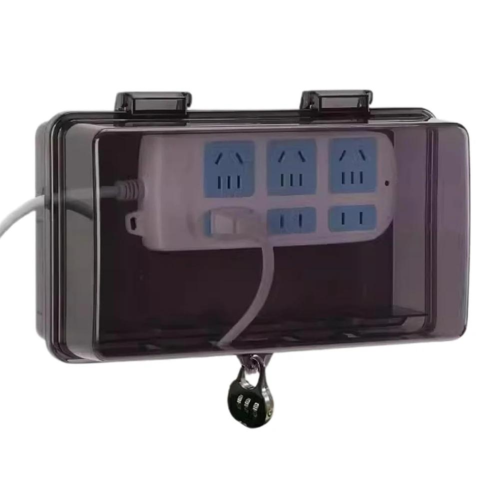 Outdoor Charging Lockable Extension Box 6 Output Holes Box ABS Material Heavy-duty Waterproof Long-lasting Durability