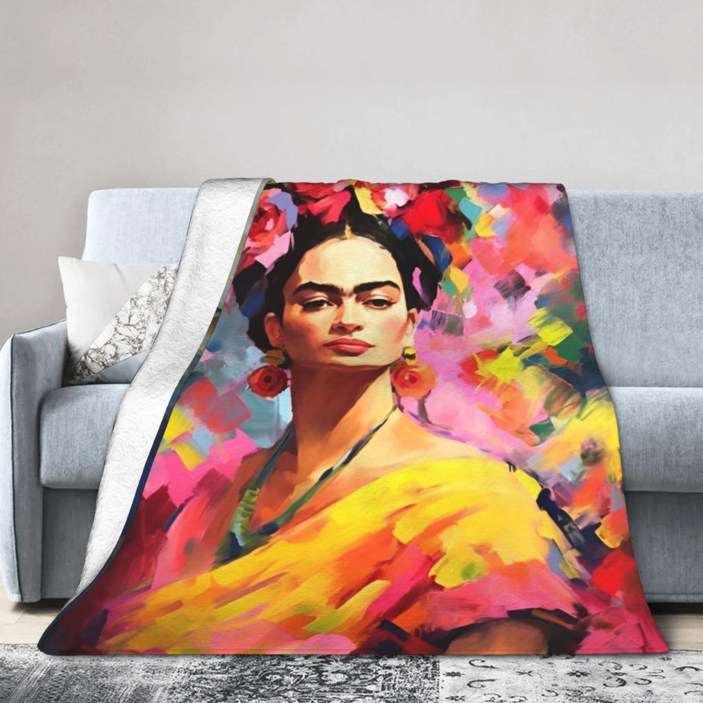 Fridaes Kahloes Merch Blankets Super Soft Flannel Throw Blanket Relax Bedspread
