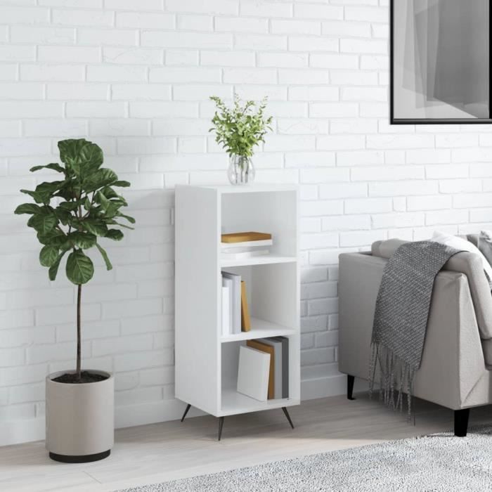 VidaXL Armoire à étagères blanc brillant 34,5x32,5x90 cm 828702