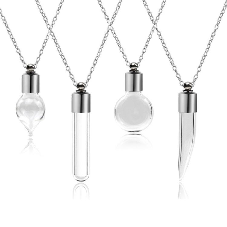 Praktische Glasbehälter Halskette Schmuck Modische Glasgefäß Halskette Halskette Schmuck zur Aufbewahrung von Blumen