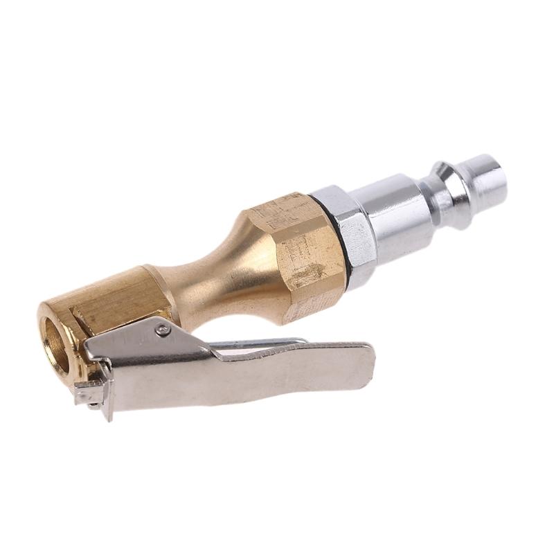 Brand New Brass Air Chuck Open Flow Tire Chuck Heavy Duty Lock on Tire Inflator Chuck for w/ Clip