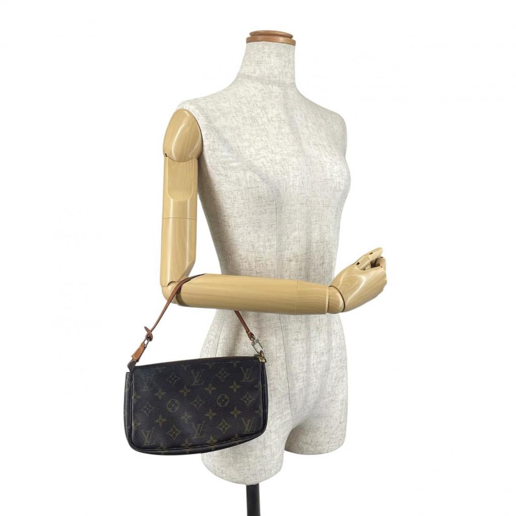 LOUIS VUITTON Pochette Accessoires Handbag Monogram canvas Brown Women M51980 Used