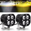 2PCS Led Motorcycle Spotlights Two-Color Lens Off-Road Vehicle Work Lights Motorcycle Spotlights Modified Led Lights