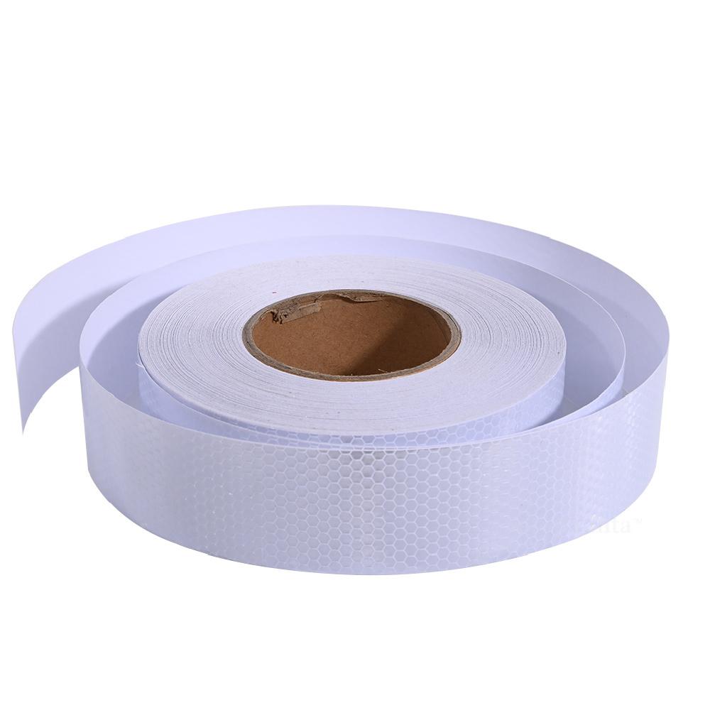 5CM Bright White Adhesive Reflective Tape Honeycomb Bike Reflector Tape Waterproof Road Safety Stickers For Bicycle Trucks 50M
