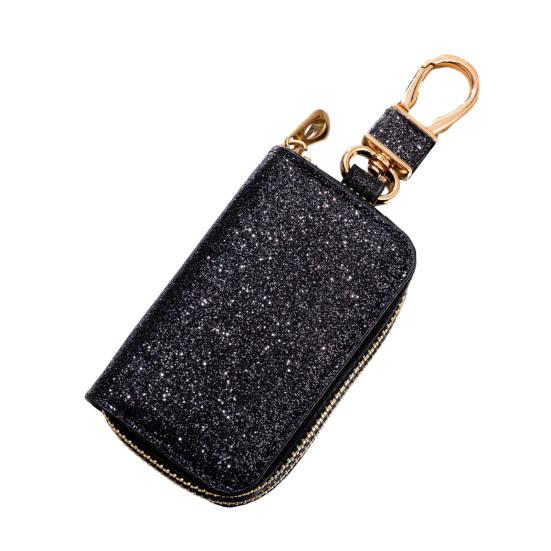 Faux Leather Car Key Case Mini Portable Glitter Men Women Car Key