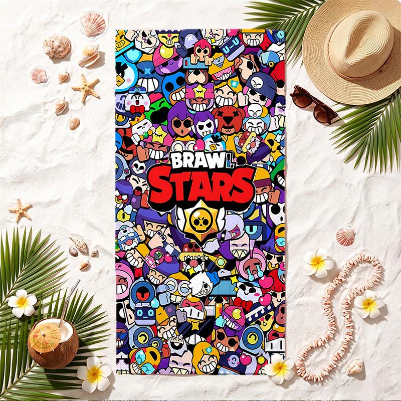 Brawl Stars Soft Beach Towel Stylish Beach Pool Towel for Summer Seaside Vacation Travel