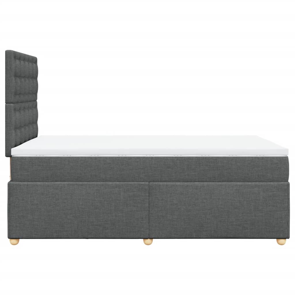 Box Spring Bed with Mattress Dark Gray 120 X 190 Cm Fabric