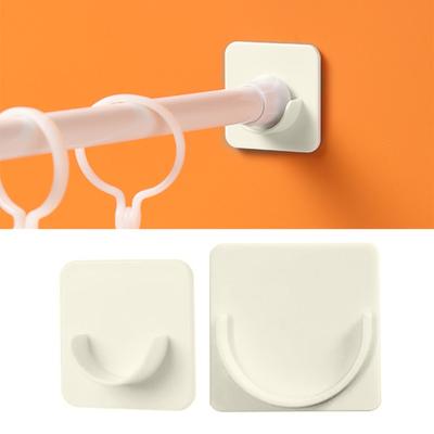 4Pcs Shower Rod Holder with Strong Adhesive Waterproof Strong Load-bearing Easy To Install No Drilling Shower Curtain Rod Holder