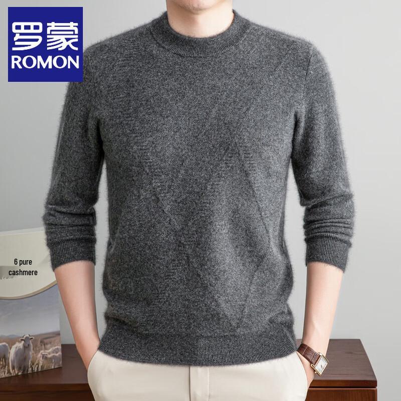 LOMON Men's 100% Cashmere Crewneck Sweater