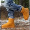 Kids Non-slip Snow Boots Boys Girls Plush High-top Boots Warm Cotton Shoes Winter Walking Hiking Shoes