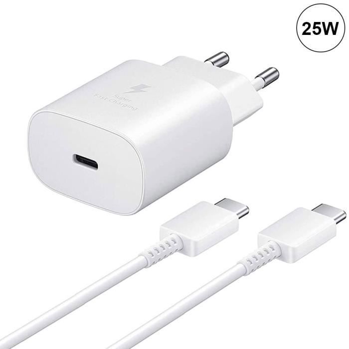 Chargeur Rapide 25W - E.F.CONNECTION - USB-C - Câble 1M - Compatible Google Pixel 6 à 9 Pro