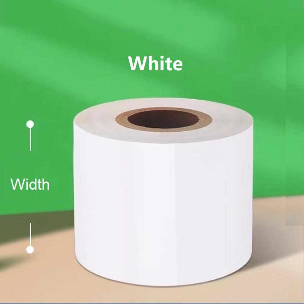 Thermal-transfer Care Tag Printer Inked Ribbon 30-50mm Care Label Printing Color Inked Ribbon Roll for Home Textiles/clothing (White,30mmX300m)