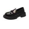 Slipper Damen 2025 Frühling und Herbst neue britische Stil schwarze kleine Lederschuhe Plateausohle ein Pedal Mary Jane Schuhe jk Einzelschuhe