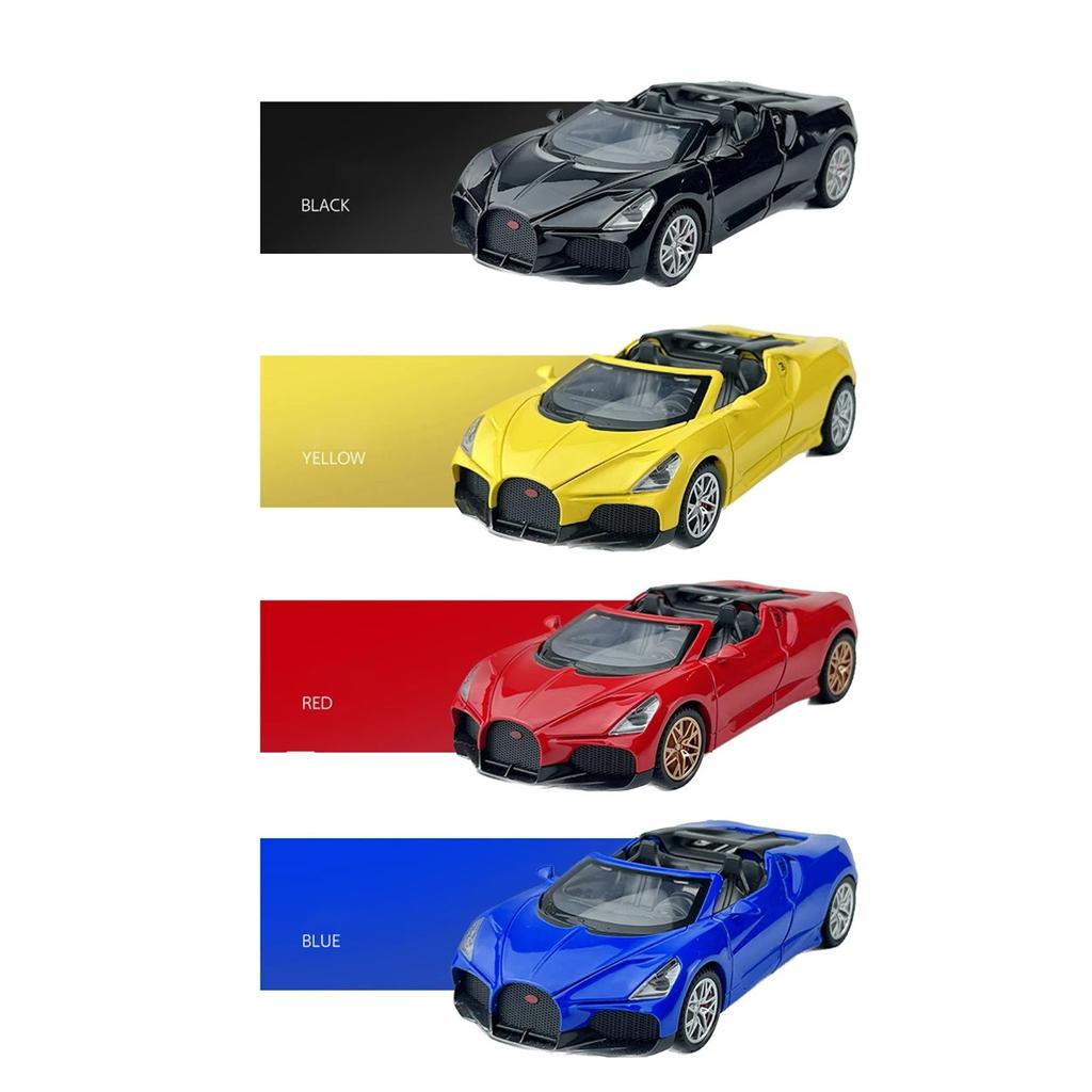 1/32 Bugatti Mistral W16 Alloy Sports Car Model Diecast Metal Toy Racing Car Model Simulation Sound and Light Childrens Toy Gift