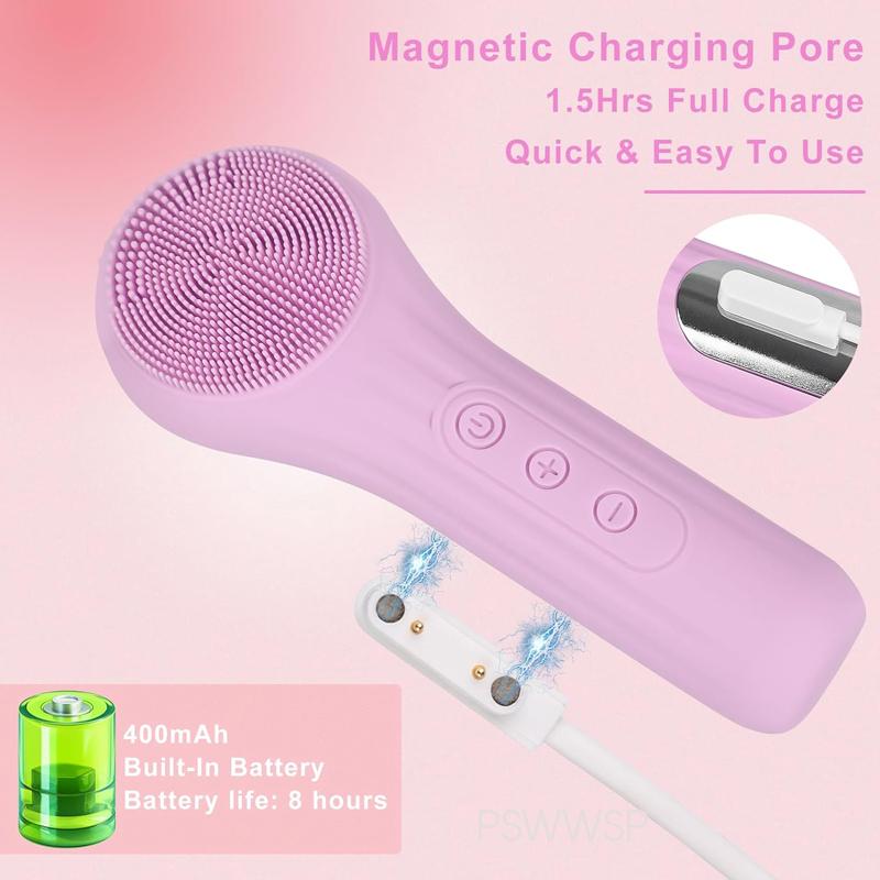 Silicone Face Cleaner Electric Sonic Facial Cleansing Brush Ultrasonic Vibrating Face Massager Mini Pore Deep Cleaning Machine