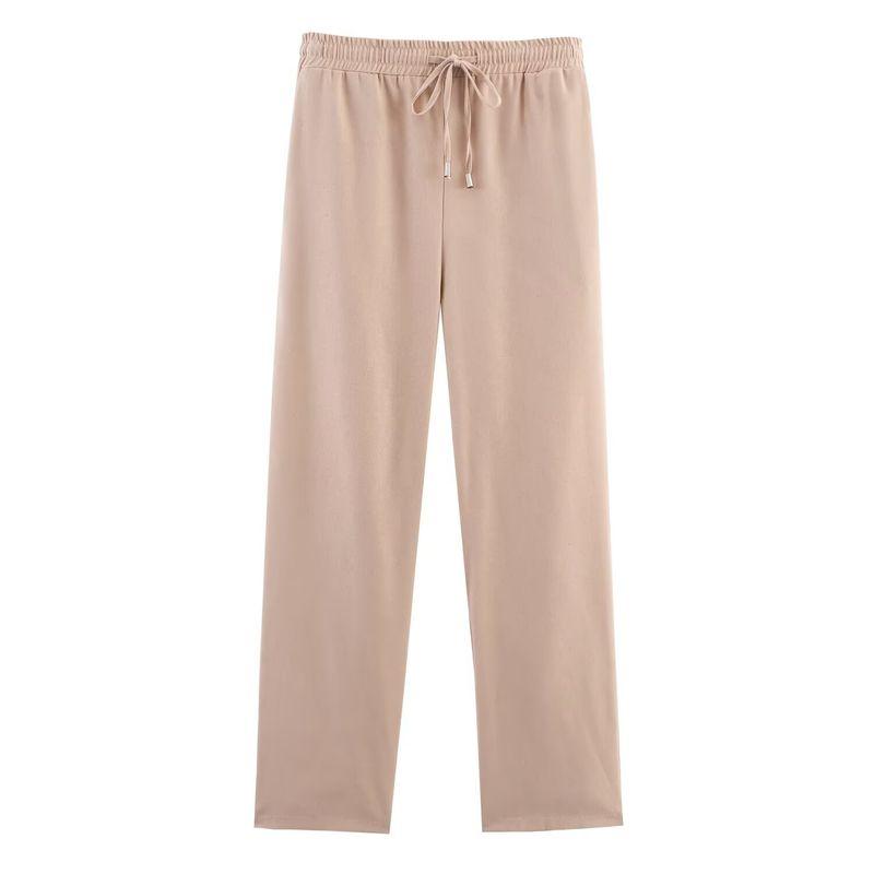 Kaslead New Women clothes Western Style Blended Straight High Waist Casual Trousers 9929041 251