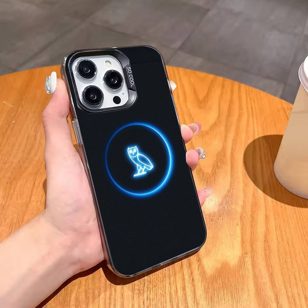 Drake O-OvO O-OWL Phone Case For iPhone17,16,15,14,13,12,11,Pro,MAX Gray Matte Silicone Black Cover