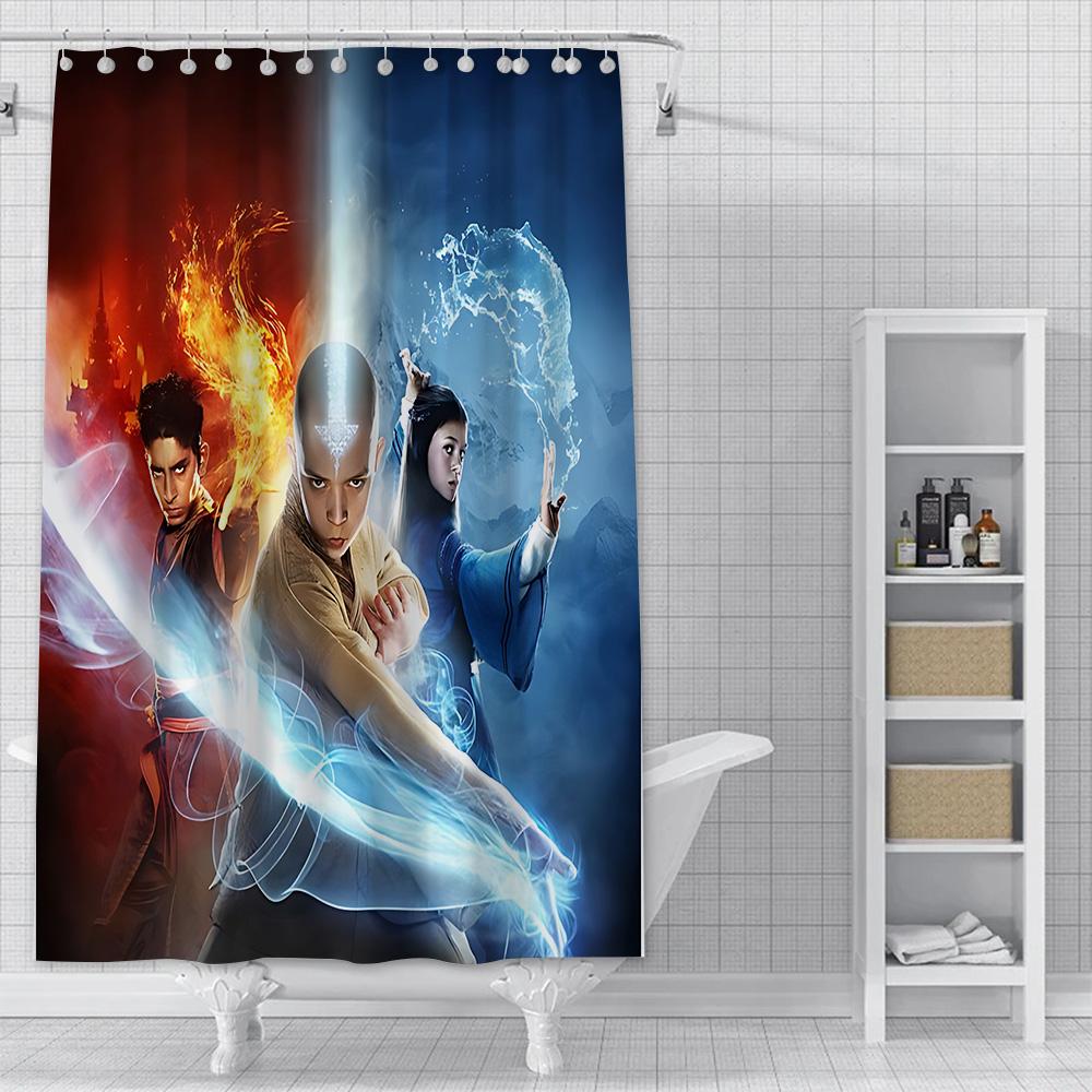 Classic Anime Avatar The Last Airbender Shower Curtain Waterproof Polyester Fabric Paint Bath Curtain Bathroom Decor Curtain