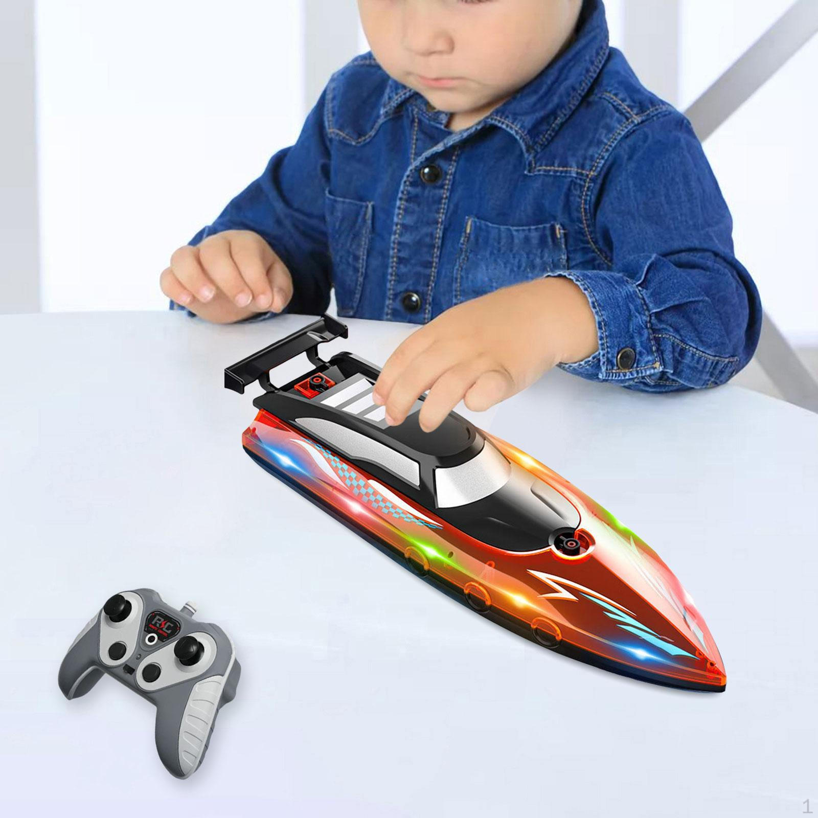 

Детский радиоуправляемый катер с подсветкой, 30 минут веселья для детей 6-12 лет красный