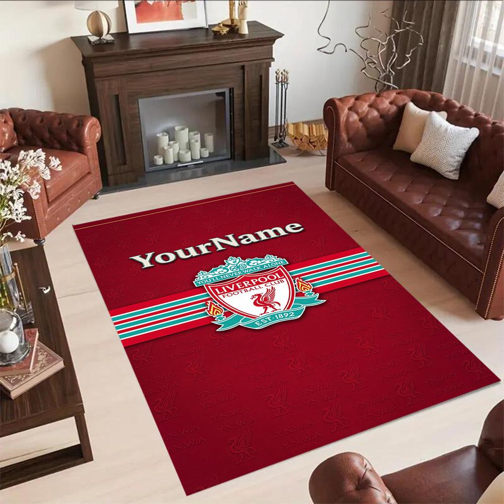Liverpool Customize Your Name Area Rug Perfect for Playrooms Living Rooms Entryway Study room Antislip Carpet Office home decor