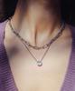 Sundaydiscoclub Shinee Pendant Two-Chain Necklace Silver Transparent