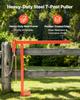 91.4 Cm T Post Puller, Heavy Duty Fence Post Pullers with Puller Plate & 119 Cm Lifting Chain, Labor-Saving T-Post Remover Tool for Round Fence Posts,