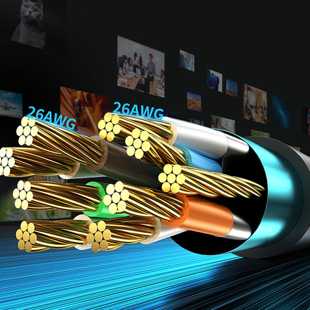 Cat 8 Ethernet Cable Double Shielded 40Gps High Speed 2000Mhz 26AWG RJ45 Connector Cat 8 Internet Cable for Laptop