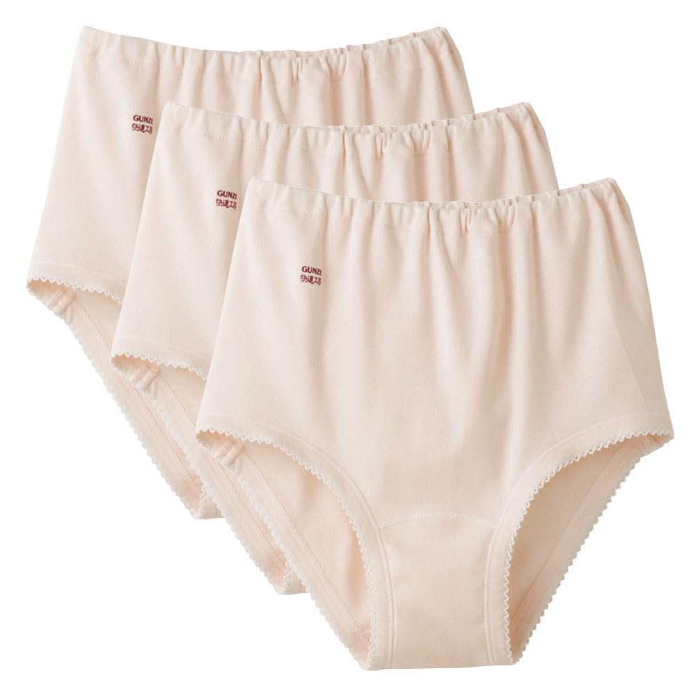 

KQ3070 Calm Set of Comfortable Made in Antibacterial and Deodorizing Treatment [Gunze] Women s Shorts, Beige, 3, Large, Workshop, 100% Cotton, Japan,