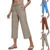Damen Weite Cropped Hose mit Tunnelzug und aufgesetzten Taschen Lässige lockere Hose für den täglichen Gebrauch