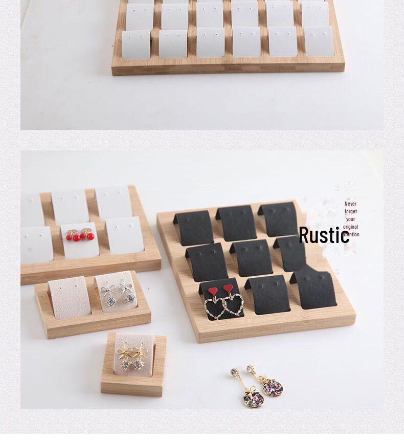 Tavă și suport mobil pentru afișarea cerceilor din bambus