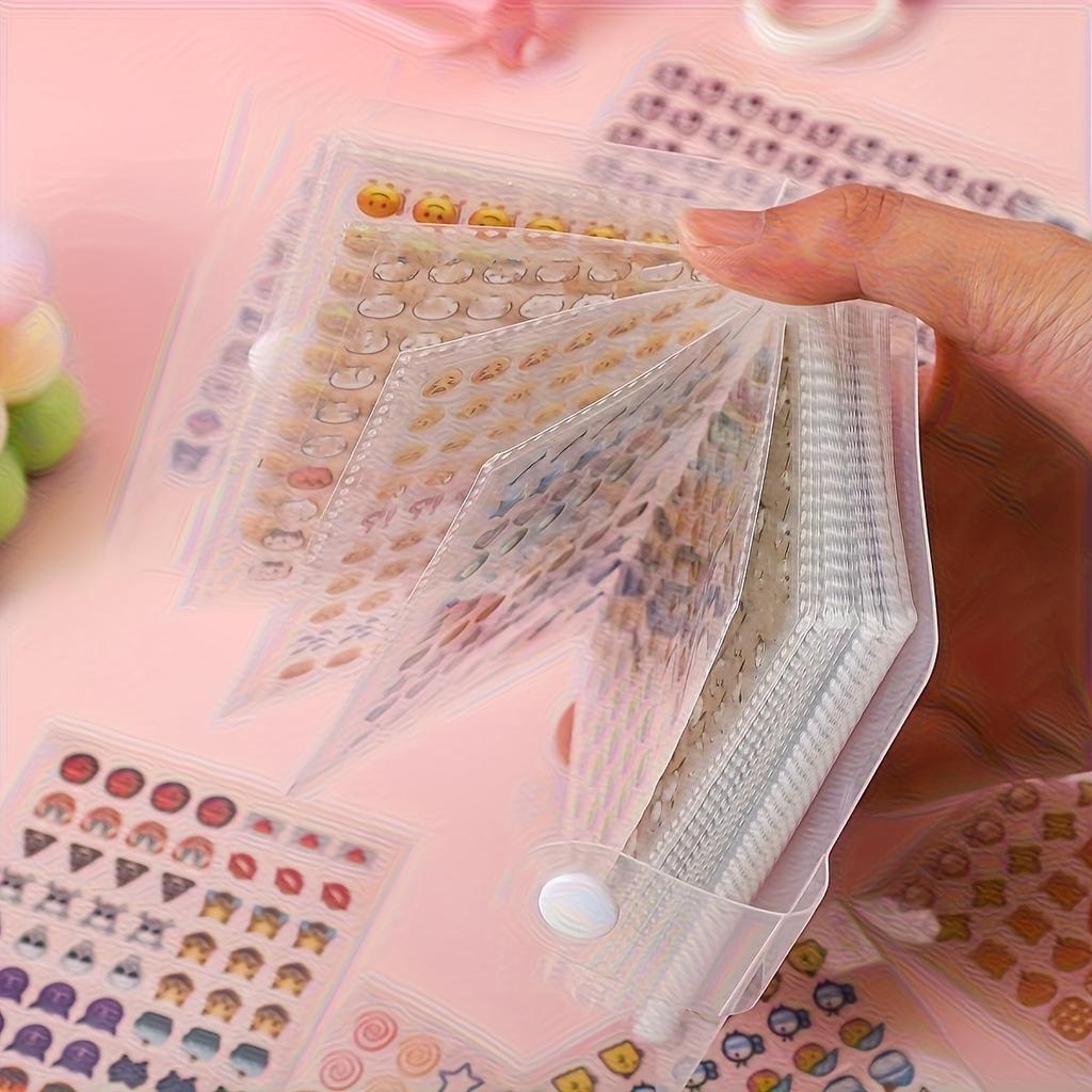 Mini Cute Sticker Set with Storage Book, Assorted Beautiful Patterns, Perfect for DIY Journals and Scrapbooking