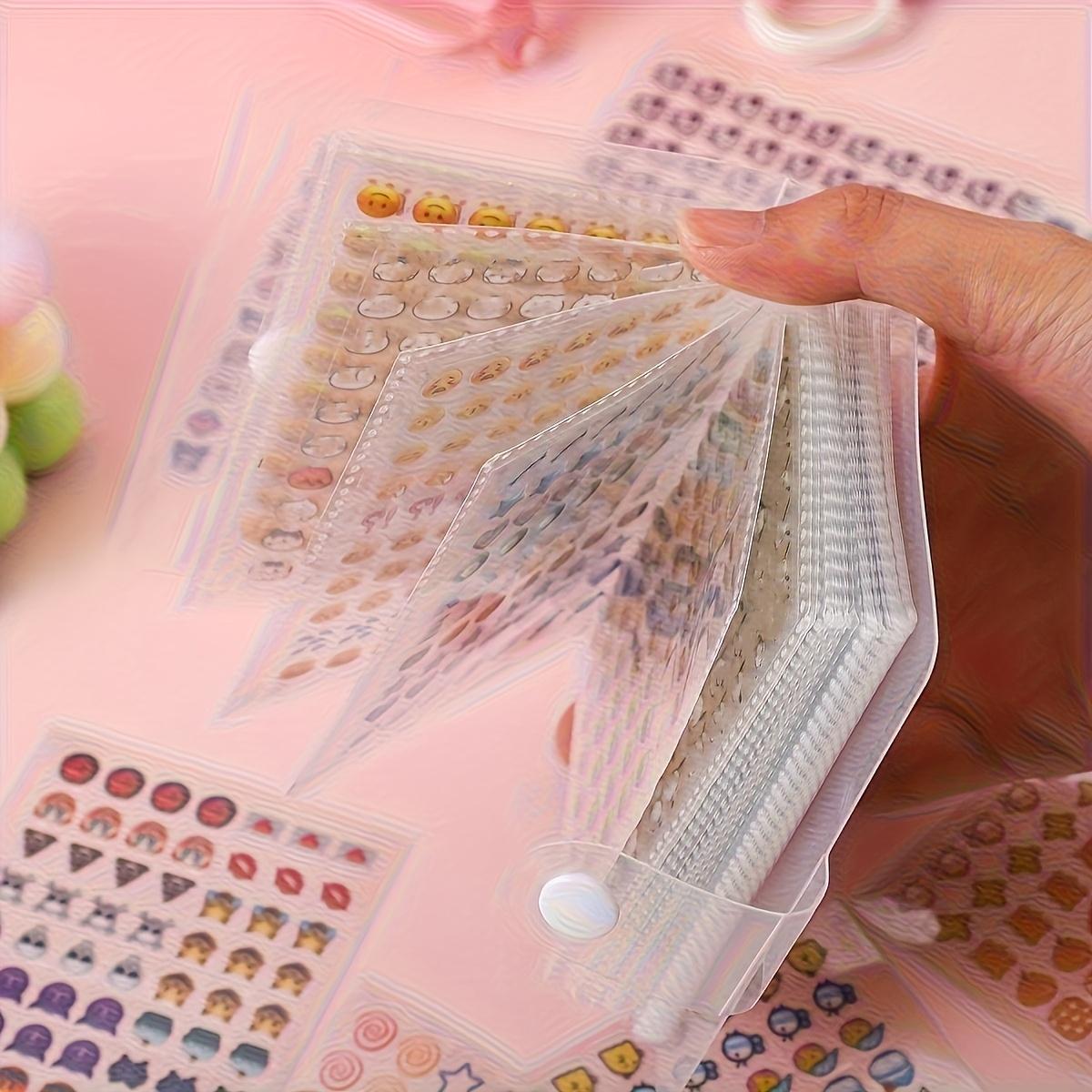 Mini Niedliches Sticker-Set mit Aufbewahrungsbuch, Sortierte Schöne Muster, Perfekt für DIY-Journals und Scrapbooking 2400 Stickers weiß