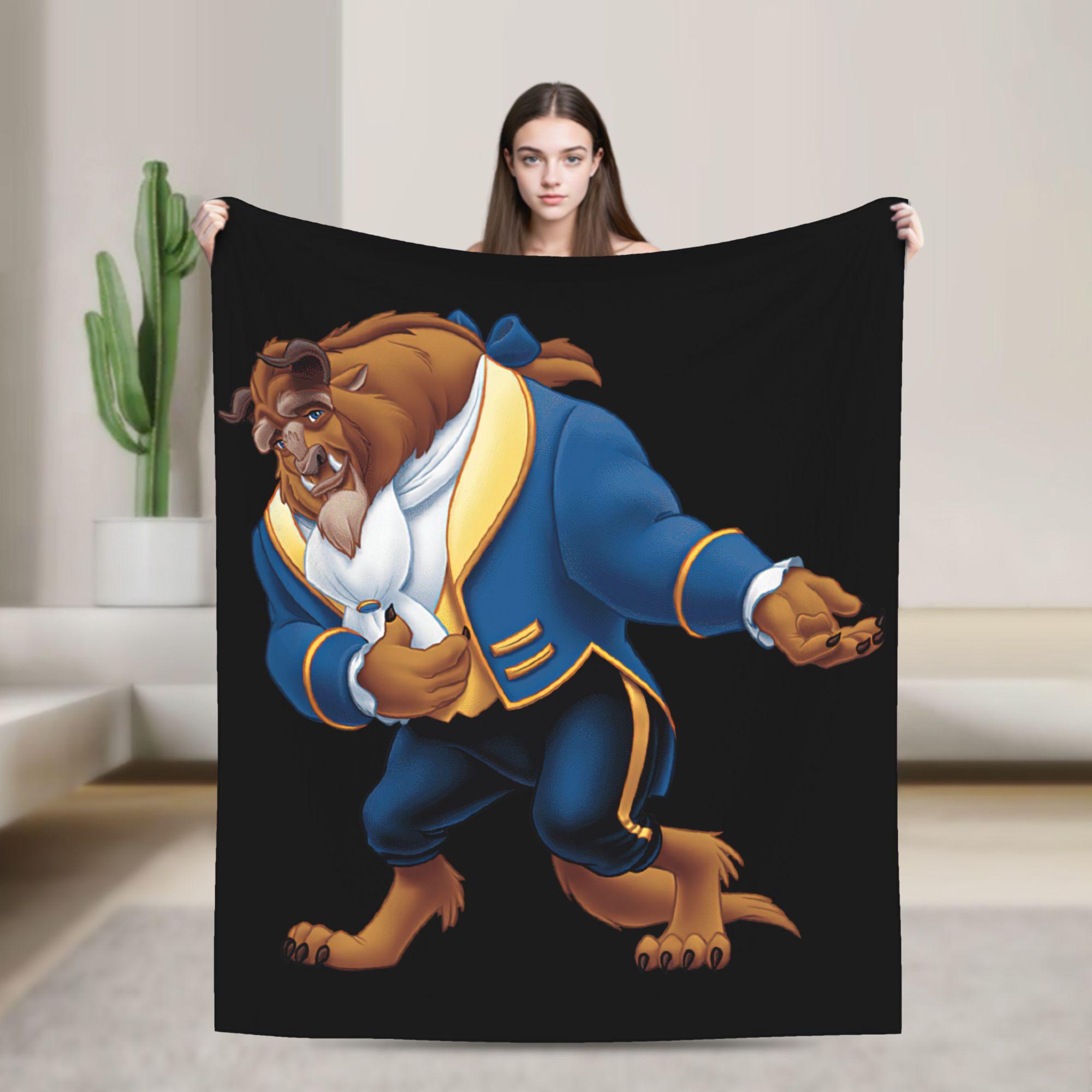 

Beauty And The Beast Blanket Single Sided 2DPrint Soft Fluffy Warm Cozy Lightweight Blanket Bedroom Living Room Sofa Travel Gift 100x150cm