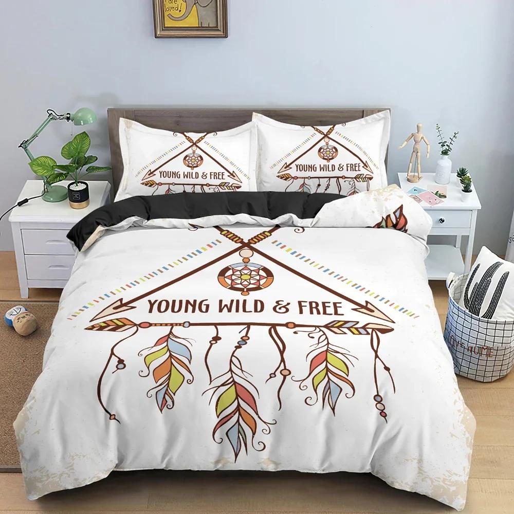 Dreamcatcher Bedding Set Feather Pattern Duvet Cover Comforter Covers Single Twin King Size Quilt Cover With Pillowcase 2/3Pcs