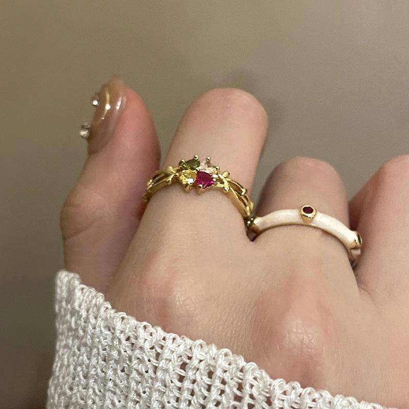 Collection Stylish Summer Copper Ring With Unique Geometric Design Women For