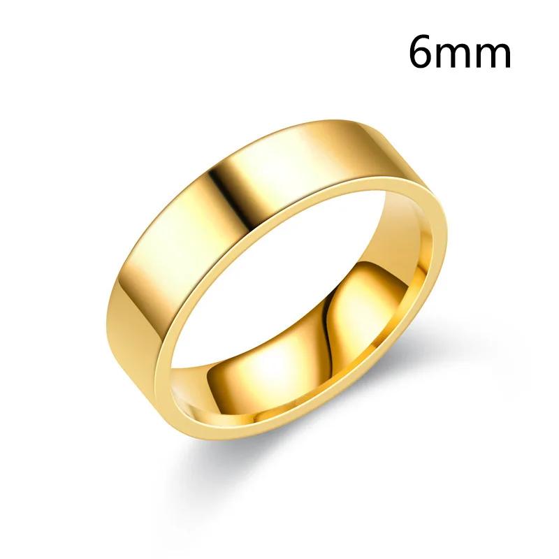 6/8mm Smooth Customized Stainless Steel Silver Color Ring for Women Men Custom Engrave Name Logo Lover Couple Charm  Gift