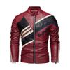 Men's Cross-Border Fashion Slim Fit Motorcycle Jacket with Patchwork & Zipper