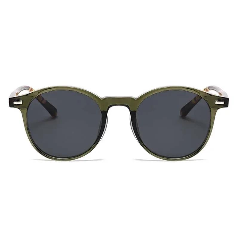 Fashionable and Minimalist Rice Nail Round Frame Myopia Glasses Women's High-end Trendy Versatile Anti Glare Men's Sunglasses