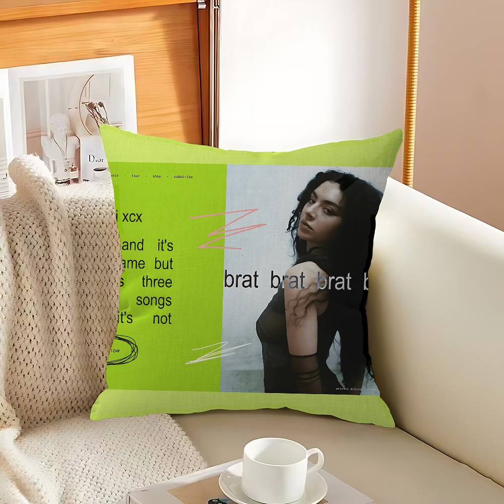 Singer C-Charli X-Xcx B-Brat Lucky Dragon Pillow Cover Sofa Cushion Cover Home Room Decoration Children Gift