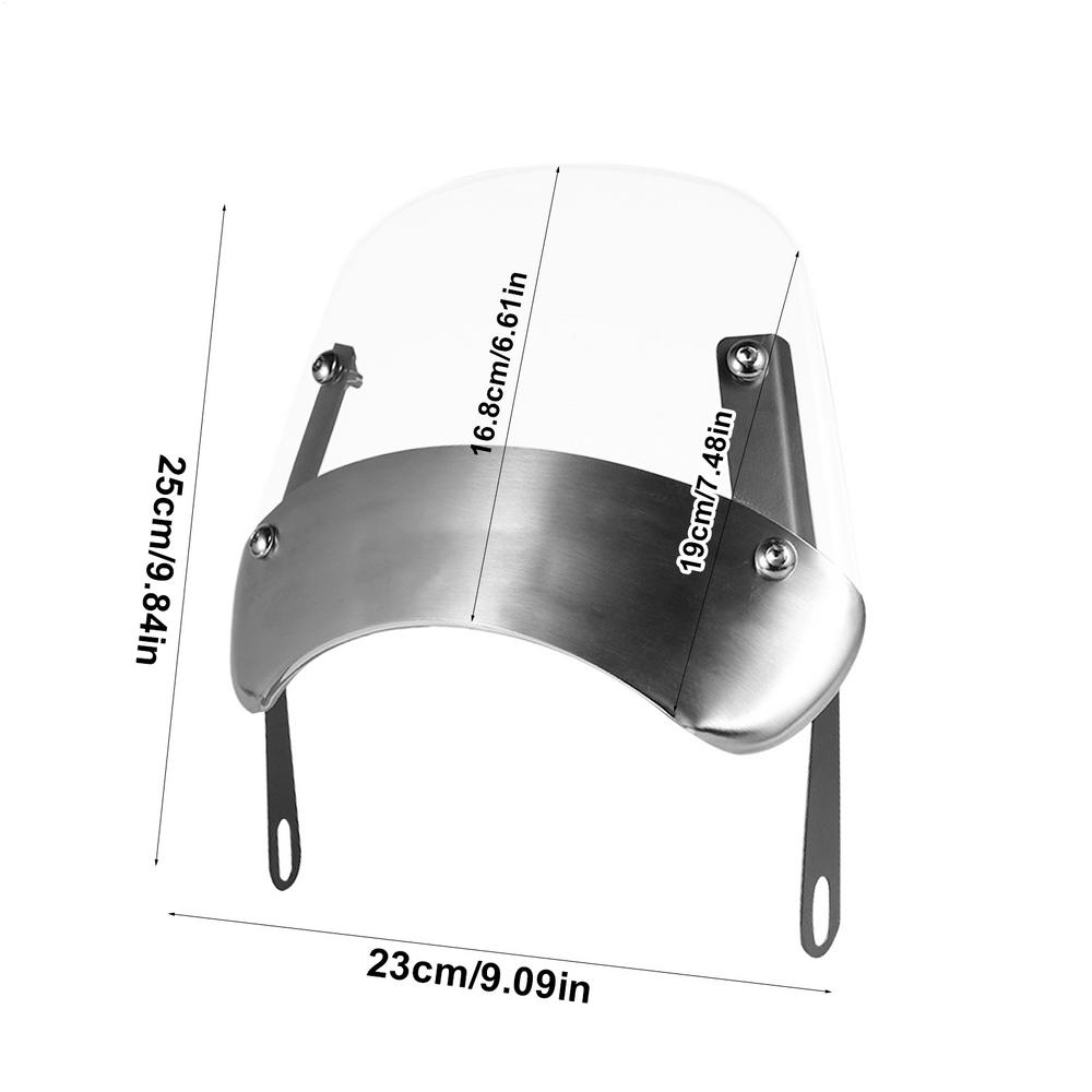 Motorcycle Windshield Extension Retro Motorcycle Handlebar Windshield Automotive Side Fairing for Scooter Sports Motorbike