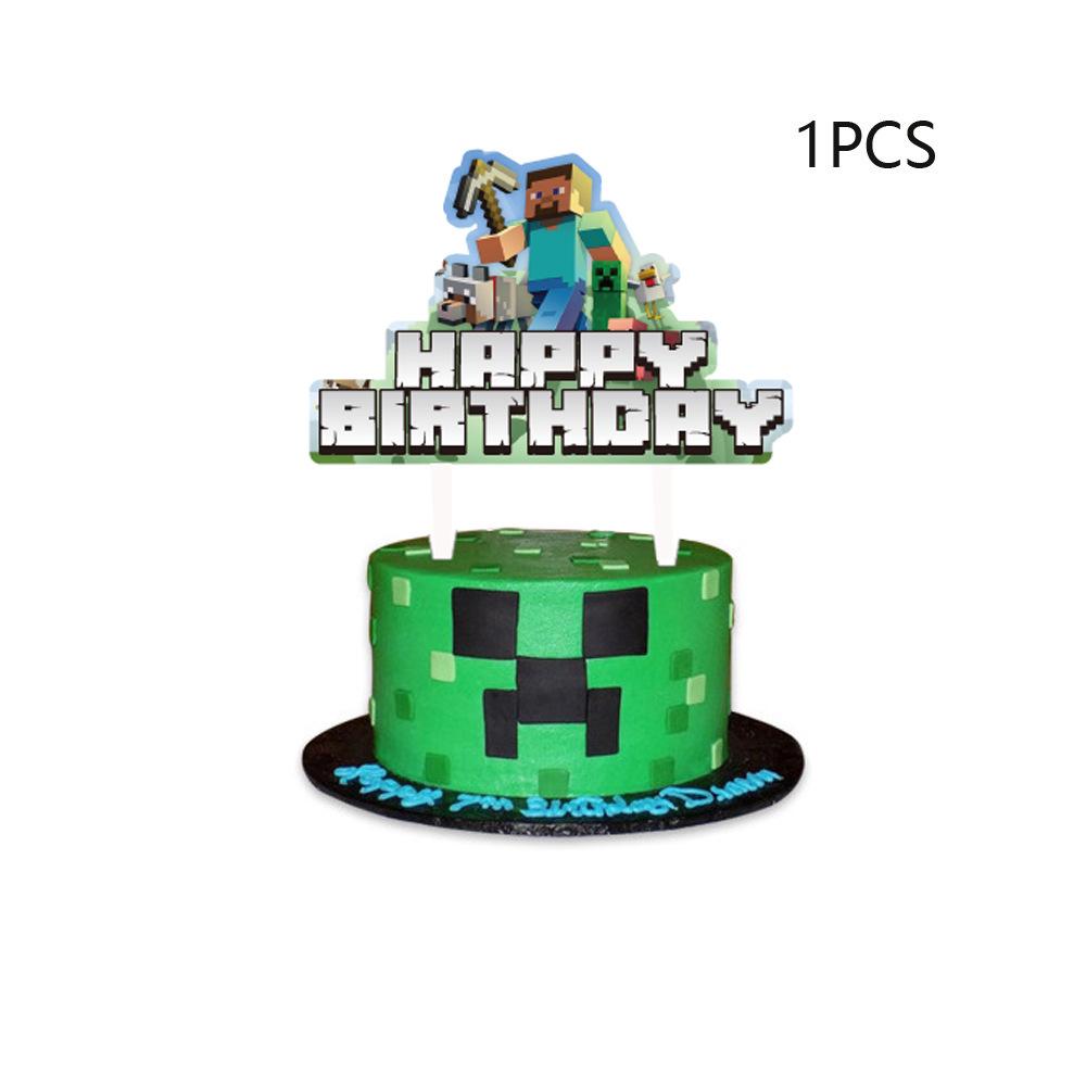 

Набор для украшения на день рождения «Пиксельное приключение»: Баннер, Топперы для торта, Воздушные шары